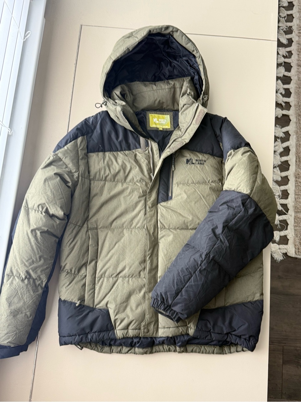 Northland Hooded Insulated Puffer Jacket Olive Green Black Men’s 110 (L)